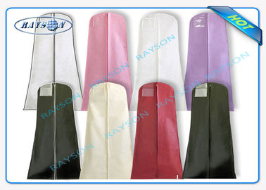 엠보싱된 개별적 부직포 가방, 흰 의류 커버 PPSB 가죽 끈