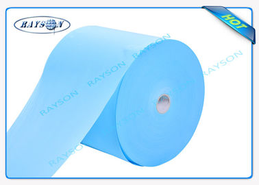 침대 박스 스프링 덮개를 위한 70 그램 백색/파란 색깔 47cm 폭 PP 비 길쌈된 직물